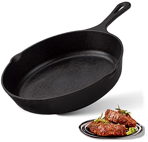 Z GRILLS Mini Cast Iron Skillets, Pre-Seasoned Cast Iron Frying Pan for Cooking & Grill, Stovetop, Camping Firepit, Induction, Oven Safe Cookware, 12 Inch