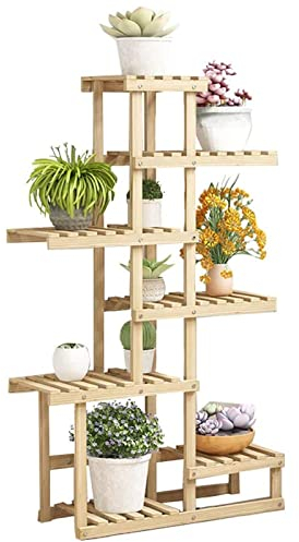SXBHDM Soporte para Plantas de Madera Soporte para macetas en Niveles Interior Alto Soporte para macetas Grandes Estantes para Plantas Estante para Flores Maceta de Escalera de Esquina