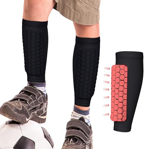 BoloShine 1 Paia Parastinchi Calcio Calzini Maniche, Parastinchi Calcio Bambino, Parastinco per Calze Ergonomicamente Comodi da Indossare, Elastico Paratibie Piccoli per Bambini Uomo Donna (Nero)