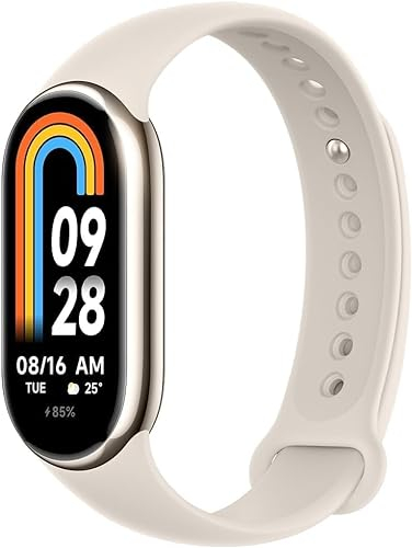 Xiaomi Mi Smart Band 8 - Braccialetto di attività, display AMOLED, monitoraggio della frequenza cardiaca, 190 mAh, 150+ modalità sportive, fino a 16 giorni di autonomia, oro