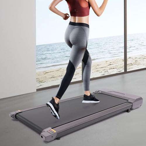 Walking Pad Mini Laufband für Zuhause Under Desk Treadmill Laufbänder Klein Schreibtisch-Laufband bis 100 Kg, Trainingsgeräte für Das Ausdauertraining mit Fernbedienung und LED-Anzeige