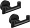 YUET 2 Pièces Double Crochet Mural de Salle de Bains, Acier Inox SUS 304 pour Peignoir, Porte Serviette, Accroche Torchon Cuisine, Noir