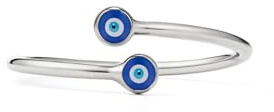 PERIMADE Anillo de plata de ley 925 chapado en oro, anillo de ojo turco doble de ojo azul turco para mujer, joyería de amistad, regalo de cumpleaños, mamá, hija, mejor amiga, Plata de ley Plata de ley