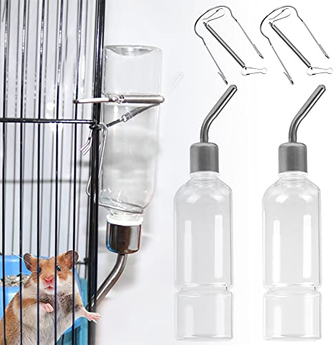 Rppiup Vattenflaska, kanin med hållare, 2 stycken kaninvattenflaskor, 350 ml kanindrickflaska, hängande husdjur, vattenflaskor för kanin, marsvin hamster, chinchillor