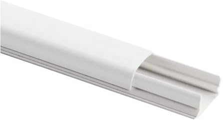 Canalina passacavi arrotondata 32x13mm, barra da 2 metri, bianco, mini canala, minicanalina, condotto passacavi, in plastica PVC, per cavi, fili elettrici, fissaggio a parete, 1 scomparto