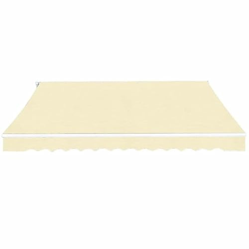 Toldo de brazo articulado de 400 cm, color crema con marco de aluminio y tejido recubierto de poliuretano, protección solar perfecta para patio y jardín