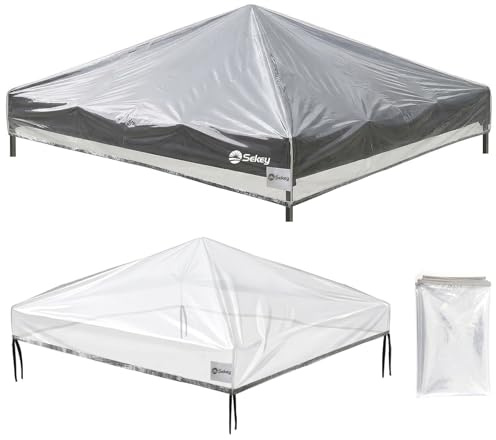 Sekey Ersatzdach Pavillon 3x3 Wasserdicht Stabil Winterfest, Pavillon Dach 3x3 Ersatzdach Wasserdicht, Plane Transparent Abdeckung, Für Garten Terrasse & Outdoor