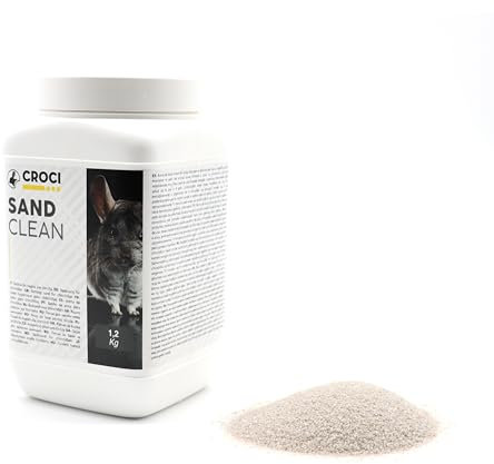 Croci Sand Clean - Feiner Sand für Chinchillas, Hamster und kleine Nager, auf Silikonbasis, für Nagerhaare, 1,2 Kg