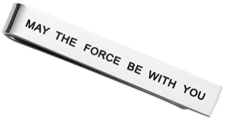 May The Force Be With You Krawattenklammer Star Wars Fan Geschenk Lustiges Geschenk Edelstahl Poliert Finish Krawattenklammern Herren Damen, Metall