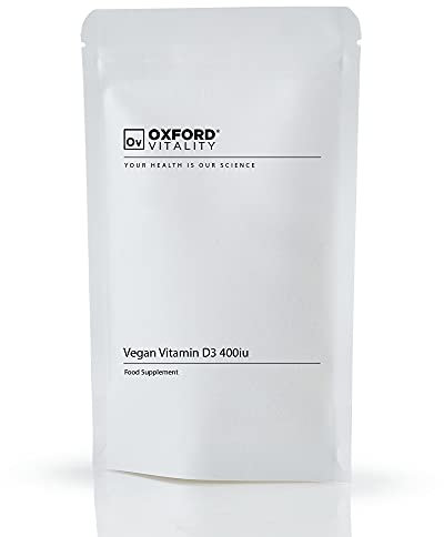 Vegan Vitamin D3 400iu Tablets | Muscles, Immunity, Bones, Teeth | Oxford Vitality (120)