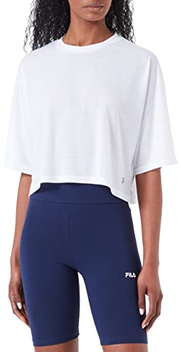 FILA T-Shirt Corta Recanati Donna, Bianco Brillante, L