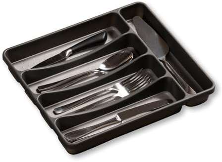 Kesper | Range-couverts - Insert à couverts pour le tiroir, matériau : plastique (PP), dimensions : L 29 x P 33 x 4,5 cm, couleur : gris | 30091