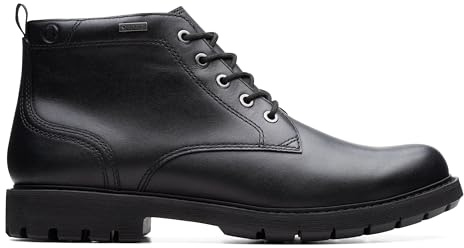Clarks Bottines Batcombemixgtx pour homme, Cuir noir noir, 40 EU