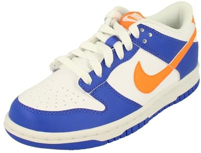 NIKE Dunk Low GS Trainers FN7783 Baskets Shoes (UK 4 US 4.5Y EU 36.5, Blue Joy Bright Mandarin White 400)