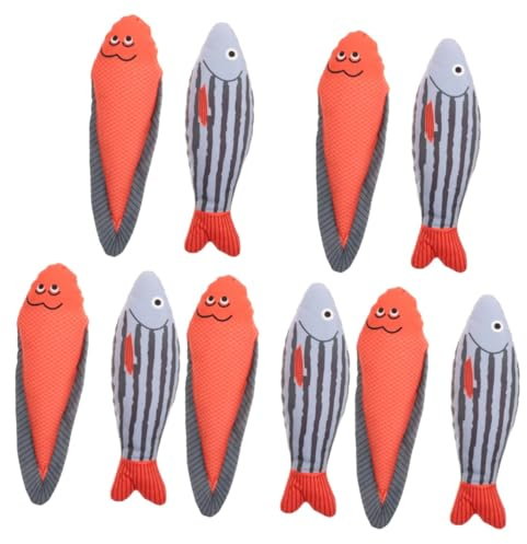 Happyyami 10 STK Katzenspielzeug Katze neckt Fischspielzeug interessantes Katzenminze-Spielzeug Interactive cat Toy schmusekissen für Katzen Plüschtier Spielzeuge Katzenminze Fischspielzeug