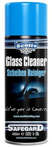 Scotts Premium Glass Cleaner Polish | Remove Traffic Film, Dirt, Grime, Smeers & Stains From Car Interior & Exterior Windows, Mirrors & Windscreen | 400ml Spray