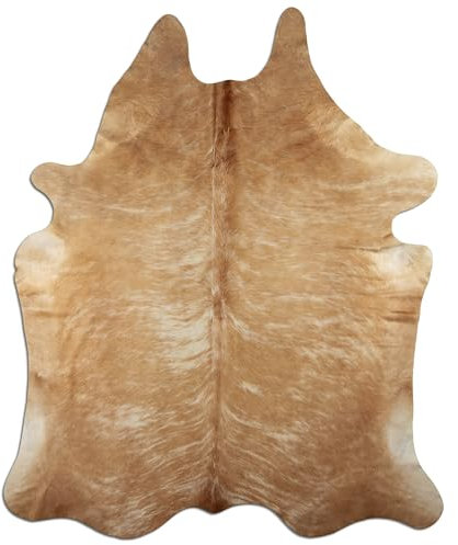 Livorio Premium Kuhfell Teppich - Beige Brindle - einmaliges Naturprodukt aus Südamerika | Rinderfell | Echtfell