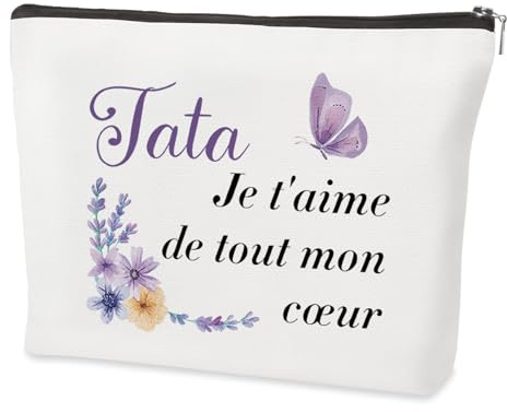 Cadeau Tata Cadeau Fete des Meres Cadeaux Merci Saint Valentin Paques Petits Avent Fete des Meres Original Cadeaux Noel Halloween Anniversaire Original Trousse Maquillage pour Tata