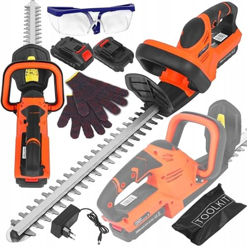 Tagliasiepi a Batteria 21V 2x2000 mAh, Motore Brushless, Lama 480 mm, 2 Batterie Incluse, Taglio 45°, 0-3500 giri/min, Leggere 2,1 kg per Giardino e Siepi