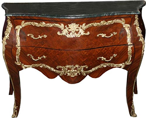 Casa Padrino Barock Byrå Brun med marmortopp Mahogny inlagd B 129 cm – barock byrå