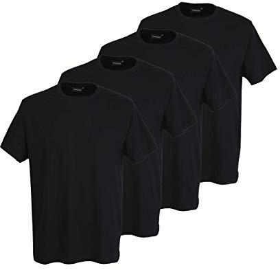 Götzburg Herren 4er Pack Basic T-Shirt mit Rundhalsausschnitt (black, 48)