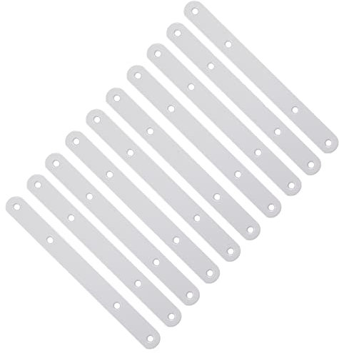 SOTECH Lot de 10 connecteurs pour meubles longueur 200 mm, sangle de liaison métallique à visser, connecteur bois pour façades de meubles