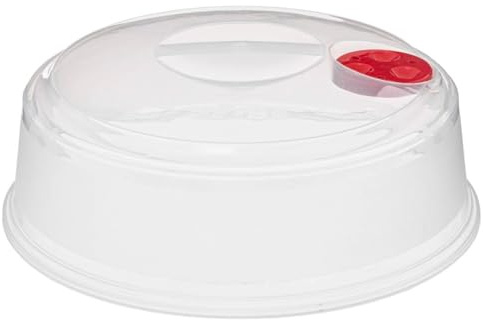 5 five simply smart 5five - Coperchio per microonde con protezione anti-schizzi - D. 27 cm, trasparente, valvola vapore - Coperchio protettivo, lavabile in lavastoviglie