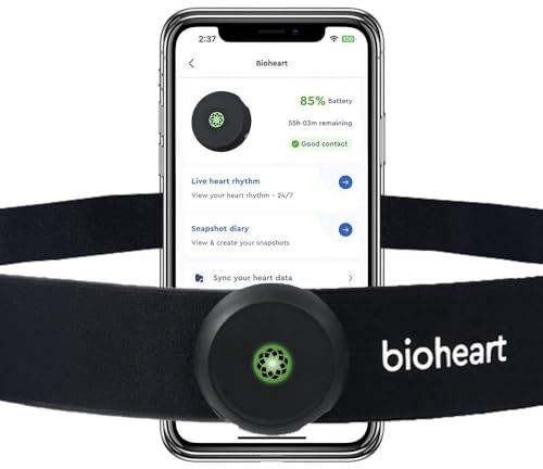Biotricity Bioheart | 24/7 Continuous Heart Monitor | No Prescription Needed | Smart Wearable | Chest Strap | FSA-HSA Eligible | One Month Subscription Included (Large)