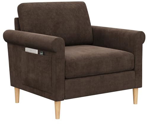 Vesgantti Fabric One Seater Sofa,Upholstered Sofa Chair,Tool-free Assembly