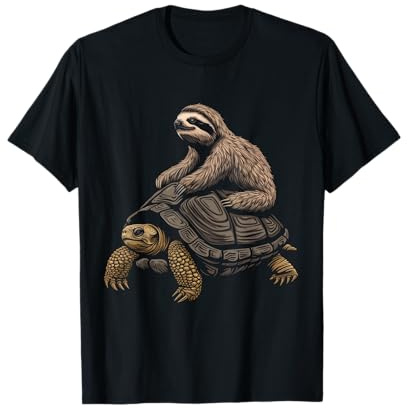 Sloth Riding Turtle Funny Animal Sloth Lover T-Shirt