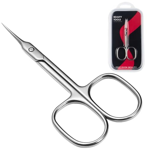 SHUNCHG Professionelle Edelstahl Nagelschere Hautschere mit Extra Scharfer Gebogener Schnittfläche für Maniküre, Augenbrauen, Pediküre und Barttrimmen