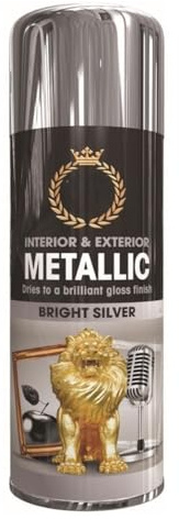 Inspired Essentials Metallic Spray Paint 400ml Multi-Purpose Use, Spray for Metal and Wooden Furniture, Ornaments, Decorative Items and Much More for Interior & Exterior (1, Bright Silver)