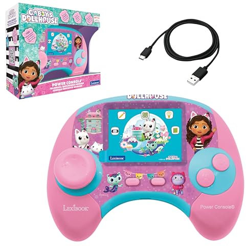 Lexibook, Gabby et la Maison Magique, Power Console®, Console de Jeux éducative bilingue FRANÇAIS/Anglais avec 100 activités, Écran Couleur, JCG100GDHi1