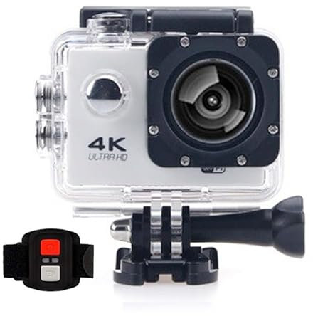 BSLVWG 4K Action Camera 20MP WiFi 30M Waterproof Sports Camera Underwater Camera for Vlog With Ultra HD 170°Wide-Angle 2.4G Remote Control Anti-Shake 2.0'' LCD Screen with Accessories Kit (White)