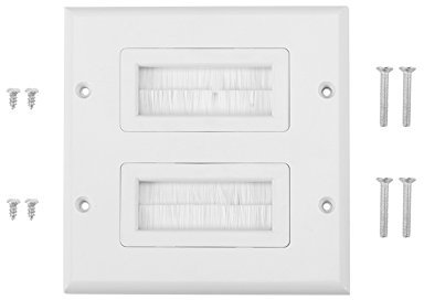 Couvre-plaque de plaque de paroi de la plaque de brosse à étage en plastique, panneau multimédia monté à douille, adapté au bureau à domicile ou à l'environnement multimédia (Double mouth)