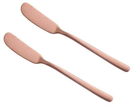 PartyKindom 2 Pezzi coltello da burro in acciaio inossidabile maniglia mucca decorazioni in oro spatole burro Accessori rosa affetta formaggio taglierina multiuso raschietto da banco D'oro