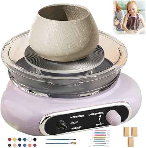 Mini Torno Eléctrico Para Cerámica, Máquina De Cerámica Desmontable Con Regulación De Velocidad Continua Y Pedal, Herramientas De Arcilla De Cerámica, Trabajos De Cerámica Diy Para Enseñanza Escolar