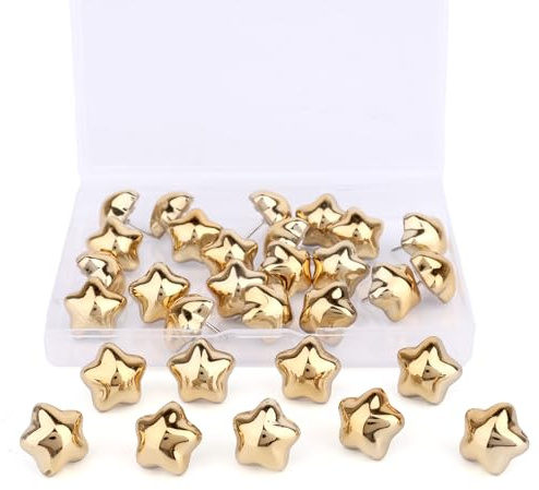 30pcs Star Push Pins, Cute Star-Shaped Thumbtacks for Cork Board Bulletin | Funny Decorative Push Pins for Cork Board Bulletin Photo Walls Maps School Office Home Supplies