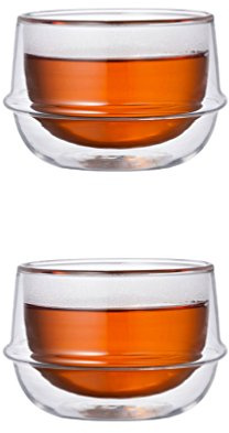 Double-Walled Kinto KRONOS Tea Glass - Maintains Temperature - Prevents Condensation - Set of Two