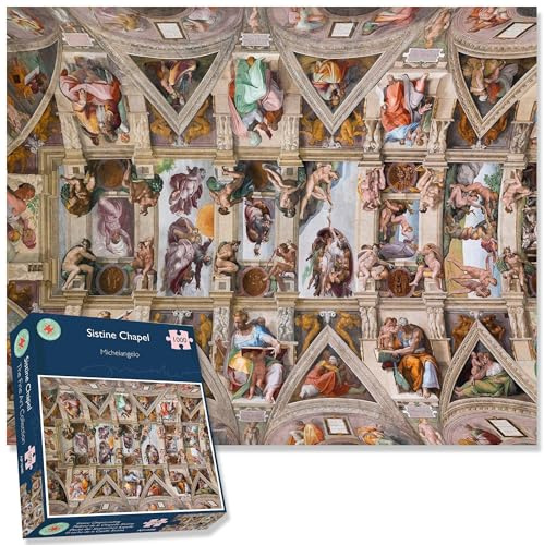 1000 Piece Jigsaw Puzzles - Sistine Chapel Ceiling By Michelangelo - All Jigsaw Puzzles, Hard Jigsaw Puzzles For Adults 66cm X 50cm, Artists Collection, Fine Art