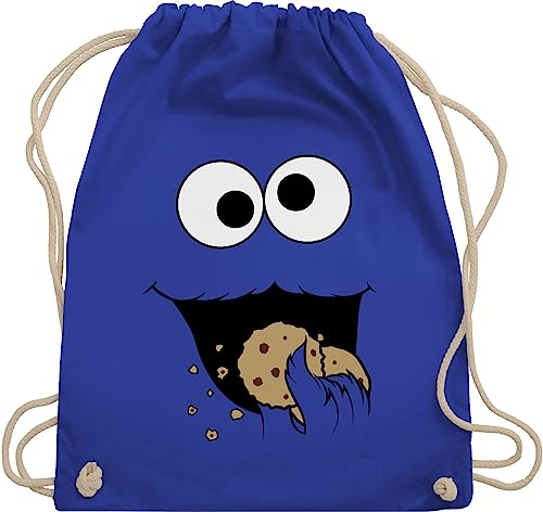 Turnbeutel Rucksack - Karneval & Fasching - Taschen - Keks Monster I Krümelmonster I Cookie Monster Fastnacht I Fasnacht I Fasnet - Unisize - Royalblau - stoffbeutel kindergarten karnevalsbeutel