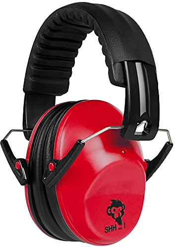 ACE SHH...! Casque Antibruit pour Enfants - Casque Antibruit Pliable - Protège-Oreilles Compact pour Filles & Garçons - Rouge