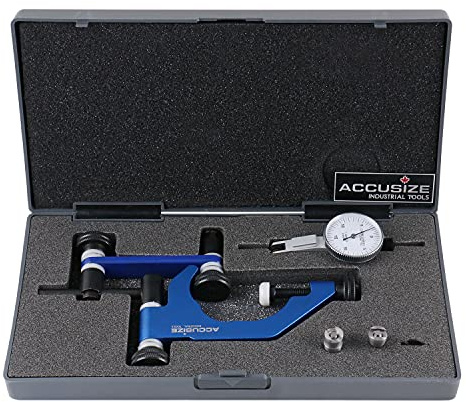 Accusize Industrial Tools - 0.03'' by 0.0005'' Dial Test Indicator in Fitted Box Plus 1pc Professional Universal Indicator Holder, P900-S186