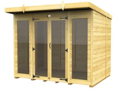 Total Sheds 8 x 8 ft Pent Summer House, Tanalised Pressure Treated, EPDM Roof, 15 Year Warranty