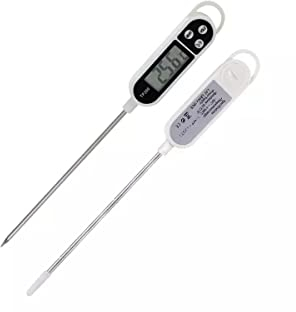 BoGoo Thermomètre de cuisine numérique à lecture instantanée avec écran LCD Idéal pour barbecue, cuisson, friture, grillades, eau, sucre, confiture