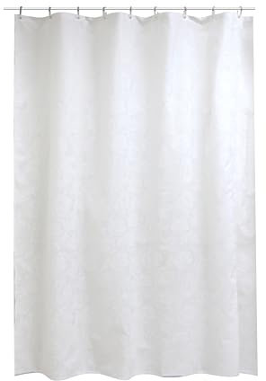 Clever-Kauf-24 Duschvorhang Textil BxH 180x200cm Roses weiß Vorhang Dusche Wanne