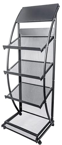 PROUH Prospektständer Mit 4 Fächern Tragbar Prospektablagen Bodenständer Prospektständer Infoständer Zeitschriftenständer Katalogständer Werbeaufsteller Präsentation