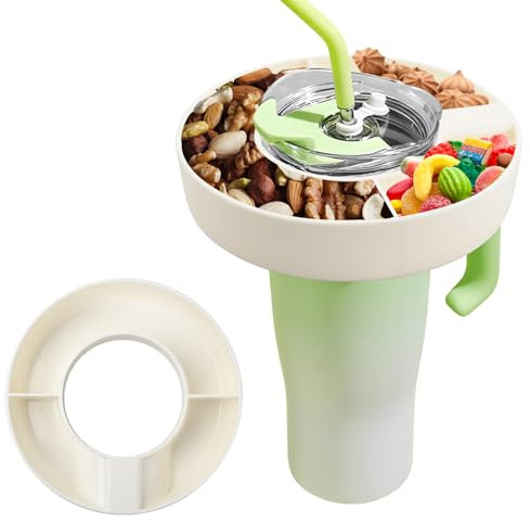 Rapidbok Plateau à Goûter en Silicone Réutilisable pour Gobelet Stanley 40 oz, Stanley Cup 40 oz Snack Bowl Bol à Collation Plateau à Snacks Compatible avec Tasse Stanley Grande Capacité