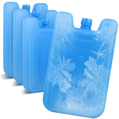 LOBVABA 4 Stück Kühlakkus für Kühltasche，Kleine Kühltasche，Kühlelement，Kühlpads，Lange Kühlung für Kühlbox，Getränke Kalt zu Halten，560ML