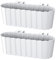 DTU24 2 x Blumenkasten Blumentopf Balkonkasten Pflanzkasten mit Halterungen 2 Pack (40 cm, Weiß)